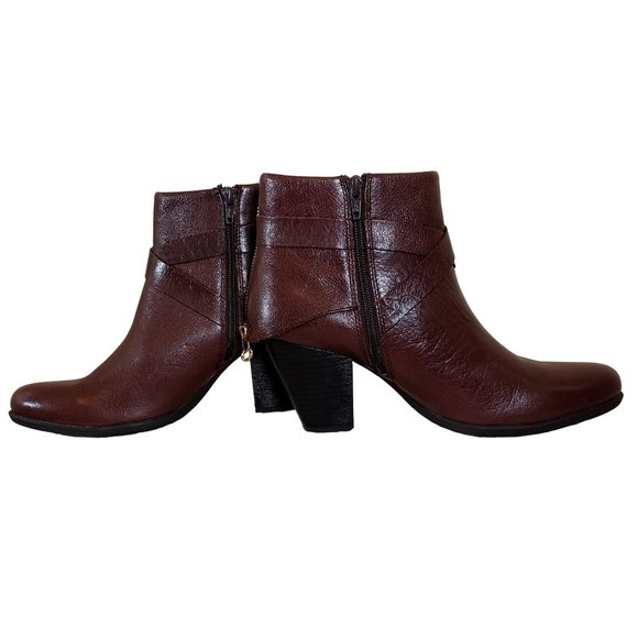 Born of Concept Size 10M Leather Brown Zipper Women's Booties - Picture 3 of 6